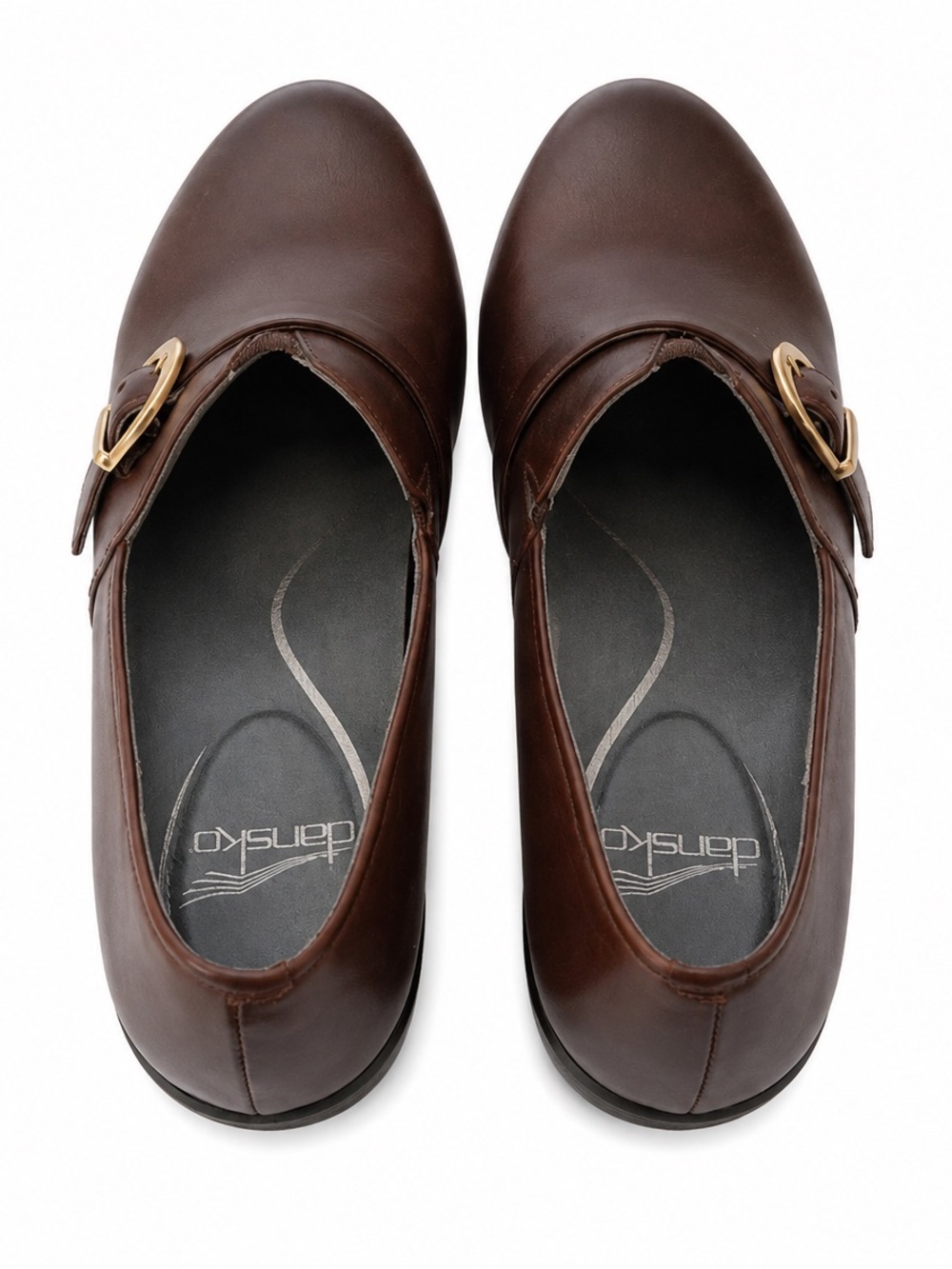 Dansko Brown Leather Slip-On Monk Shoes for women